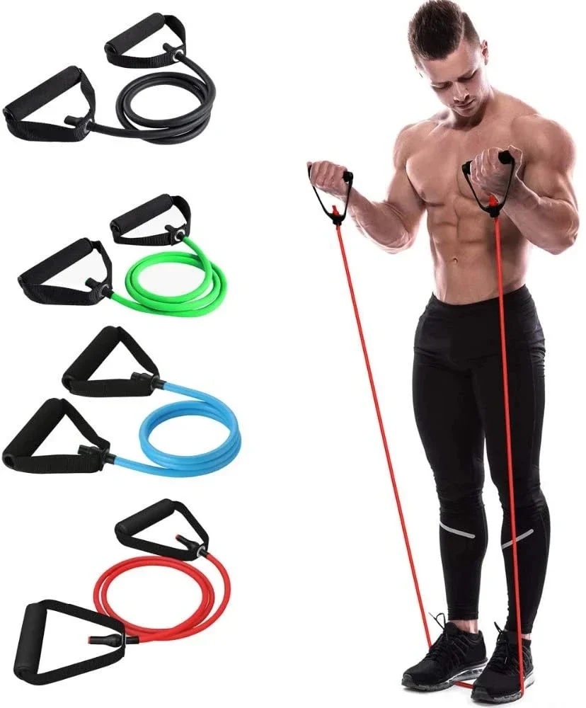 

3 Levels Resistance Hot Yoga Pull Rope Bands Handles Elastic Sports Bodybuild Home Gym Workouts Muscle Training Rubber Tube Band