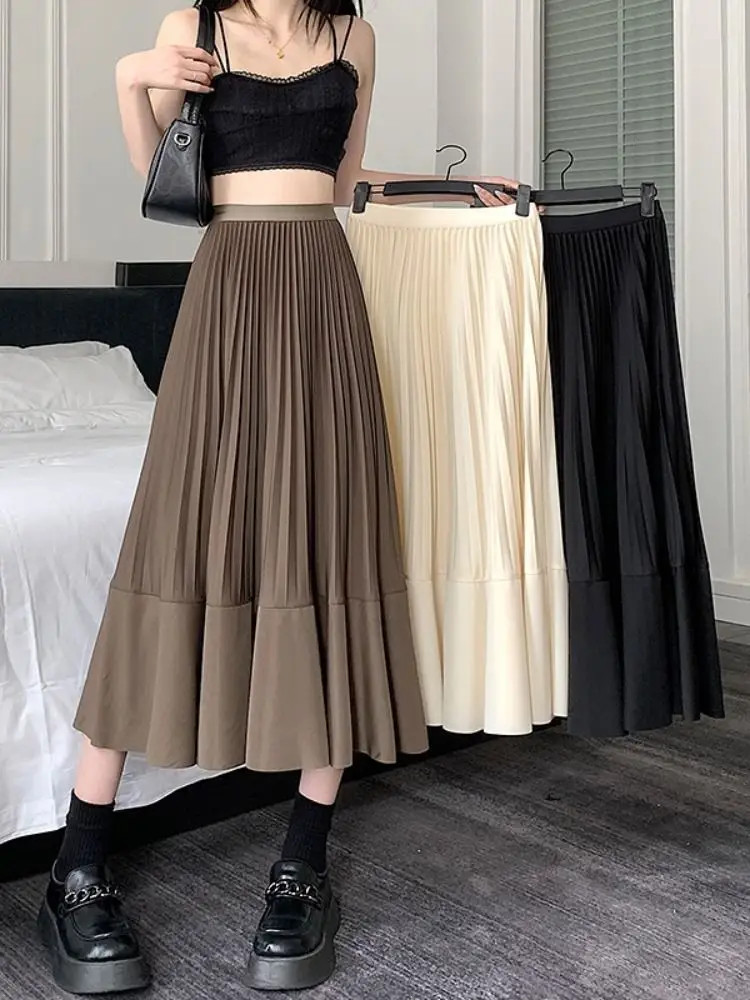 New Arrival Plead Skirt Women Solid Vintage Fashion Pleated Midi Skirts Ladies Summer Soft Korean Skirt Faldas Mujer 2024 F99
New Arrival Plead Skirt Women Solid Vintage Fashion Pleated Midi Skirts Ladies Summer Soft Korean Skirt Faldas Mujer 2024 F99