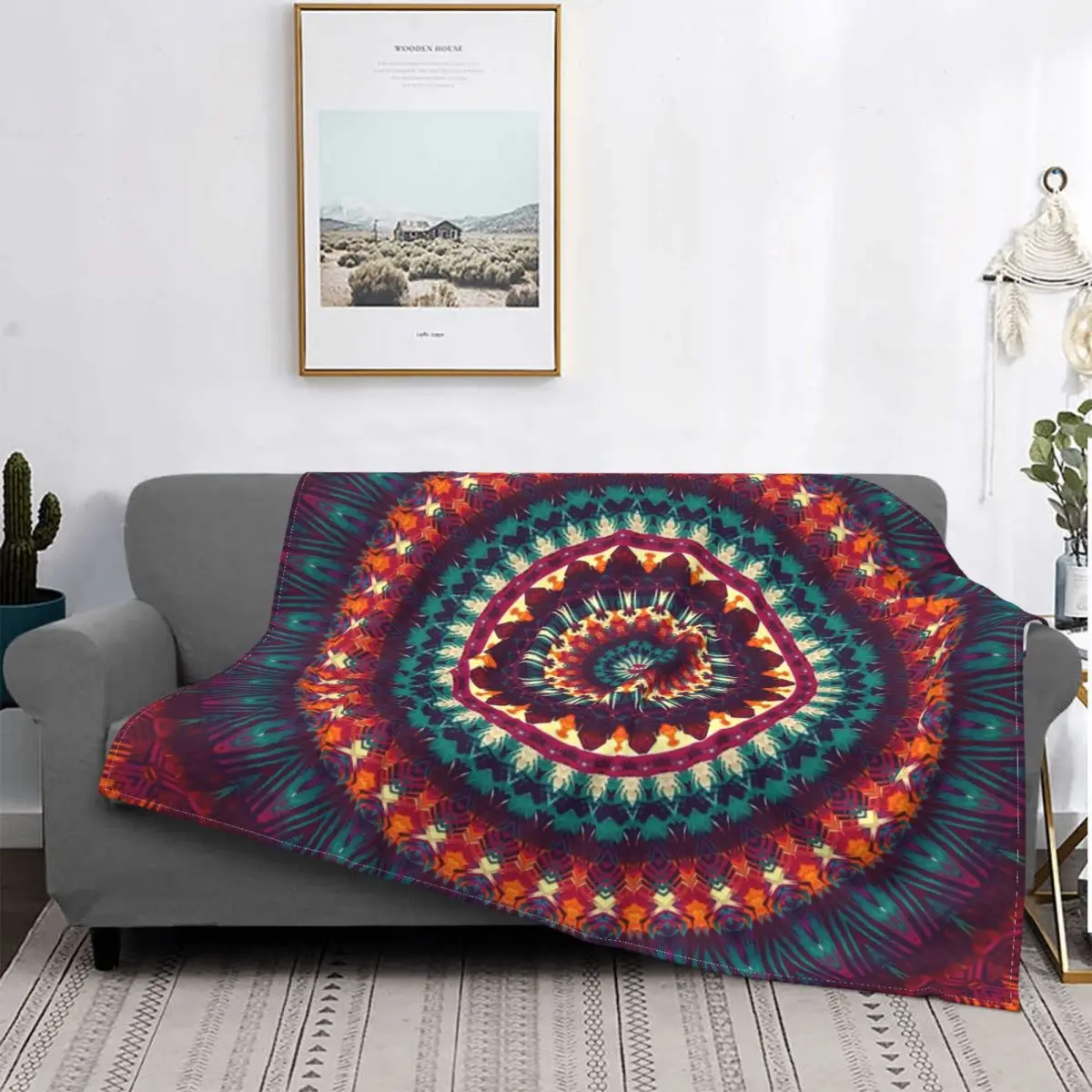 

Mandala Blanket Flannel Printed Tribal Gypsy Nature Hippie Multi-function Soft Throw Blankets for Sofa Travel Bedspread