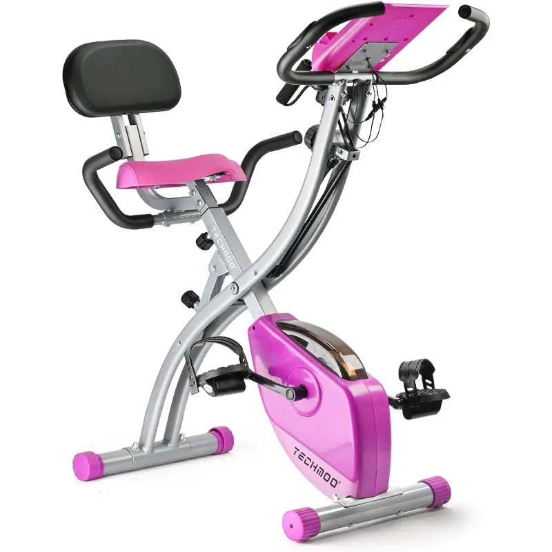 

Folding Exercise Bike Portable Upright Adjustable Backrest Cycling Recumbent Stationary Bike Slim Indoor Workout Fitness
