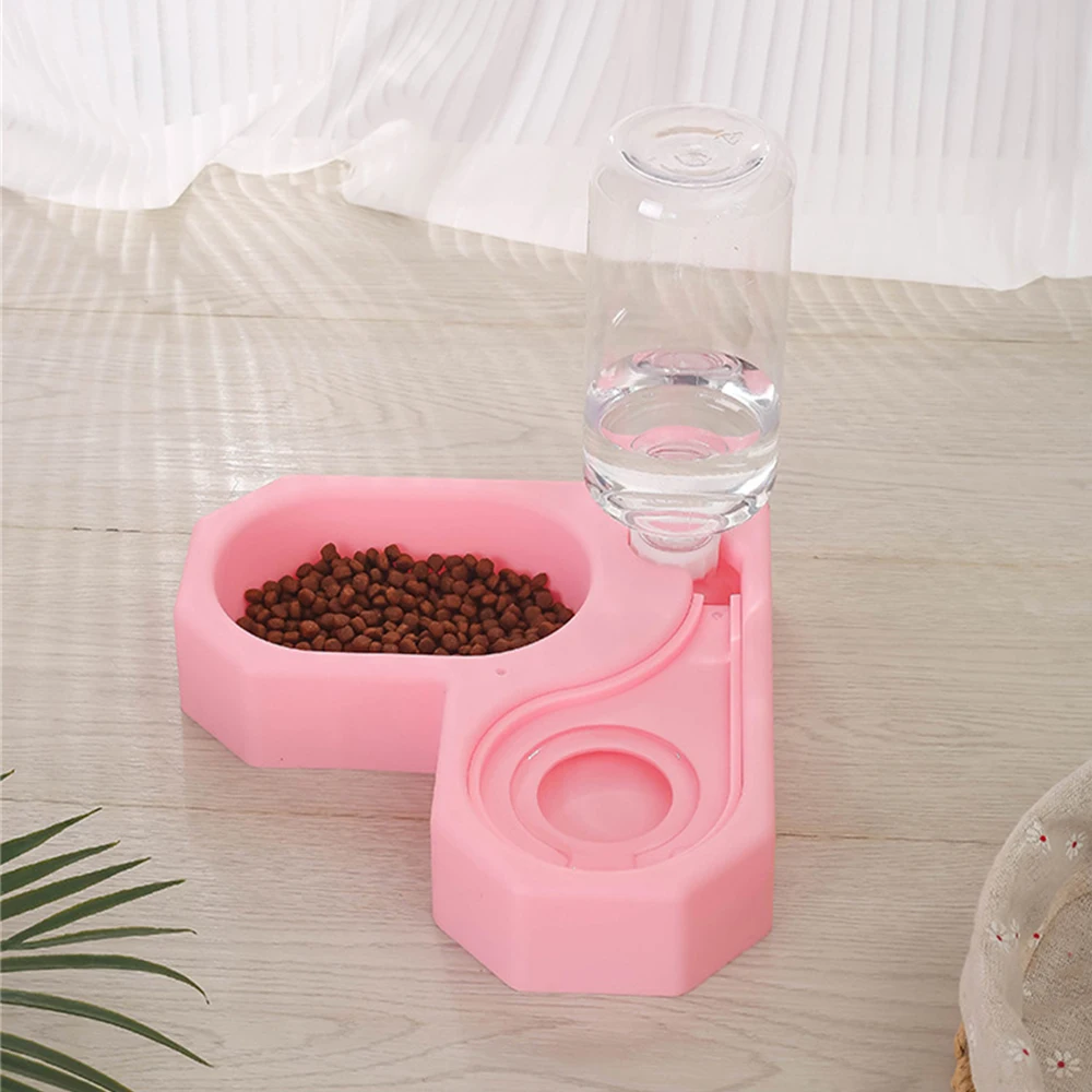 

Automatic Water Dispenser Cat Puppy Feeder Double Bowls Wall Corner Save Space Small Dogs Feeding Food Bowl Drinking Bottles