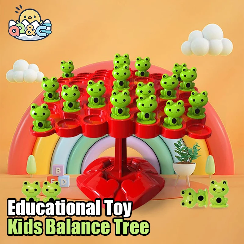 

Balancing Board Puzzle for Kids Frog Balance Tree Educational Parent-child Interaction Tabletop Game Gifts Montessori Math Toy