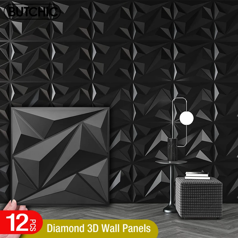 

12 шт. 30x30 см киберигра 3D Наклейка на стену Декор Супер 3D Искусство Настенная панель ПВХ плитка Водонепроницаемая плитка Алмазный дизайн DIY домашний декор