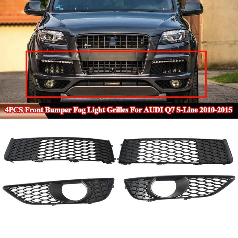 4X Front Bumper Lower+Upper Mesh Grille Fog Light Bezel For- Q7 S-Line 2010-2015 4L0807697B 4L0807698B
4X Front Bumper Lower+Upper Mesh Grille Fog Light Bezel For- Q7 S-Line 2010-2015 4L0807697B 4L0807698B