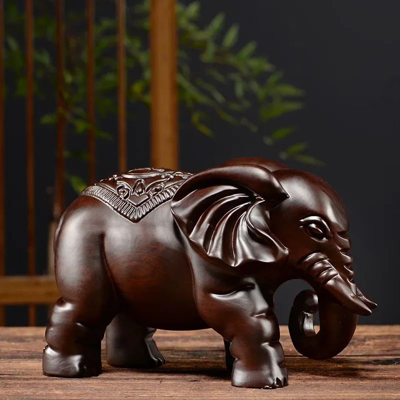 Red pear- black sandalwood wooden elephant ornament modern art hand engraving cute home living room office decoration statue
Red pear- black sandalwood wooden elephant ornament modern art hand engraving cute home living room office decoration statue