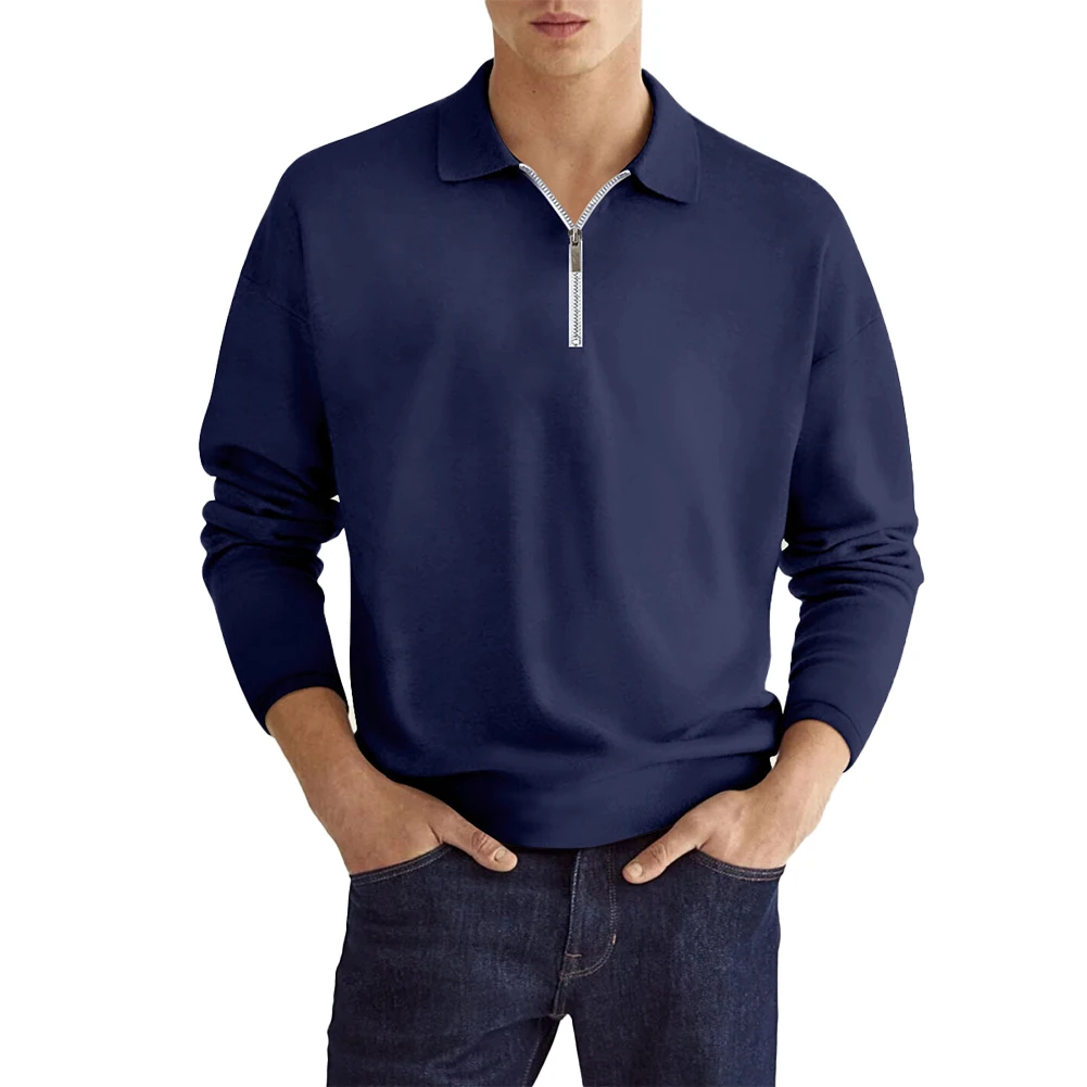 

Осенняя мужская одежда, футболки с длинным рукавом и V-образным вырезом, повседневный джемпер с воротником с лацканами, пуловеры, блузка, мужские топы