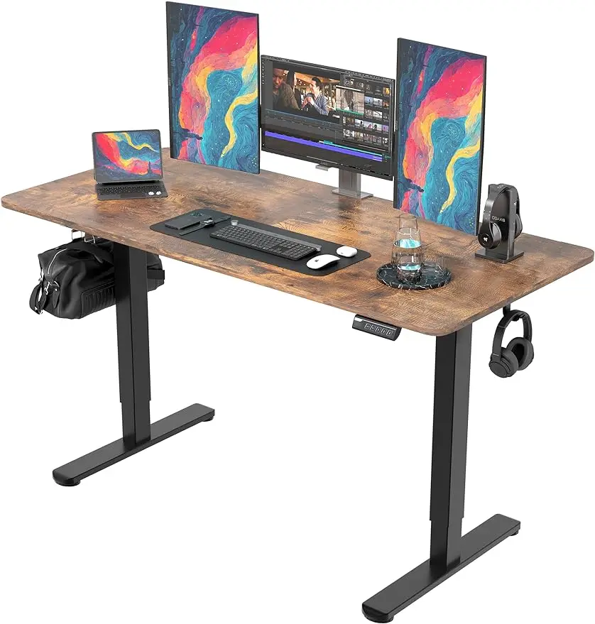 

Monomi Electric Standing Desk, 63 x 28 inches Height Adjustable Desk, Ergonomic Home Office Sit Stand Up Desk with Memory Preset