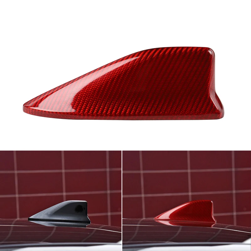 

For Subaru BRZ Toyota 86 2014-2019 Car Roof Shark Fin Antenna Cover Black/Red Real Carbon Fiber Trim Cap Accessories