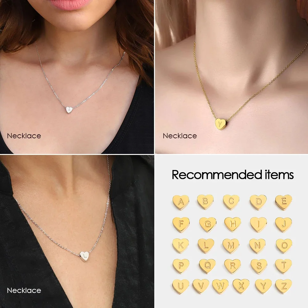 DIY Combination Initial Name Heart Shape Pendant 316L Stainless Steel Necklace Women Make Jewelry Memorial Day Girl Friend Gift
DIY Combination Initial Name Heart Shape Pendant 316L Stainless Steel Necklace Women Make Jewelry Memorial Day Girl Friend Gift