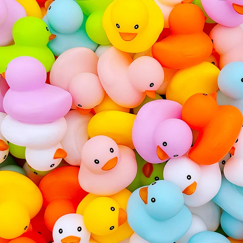 

50/100pcs 5cm Floating Rubber Ducks Baby Bath Toys Swimming Pool Cute Little Squeaky Bathing Ducks Water Toys for Kids