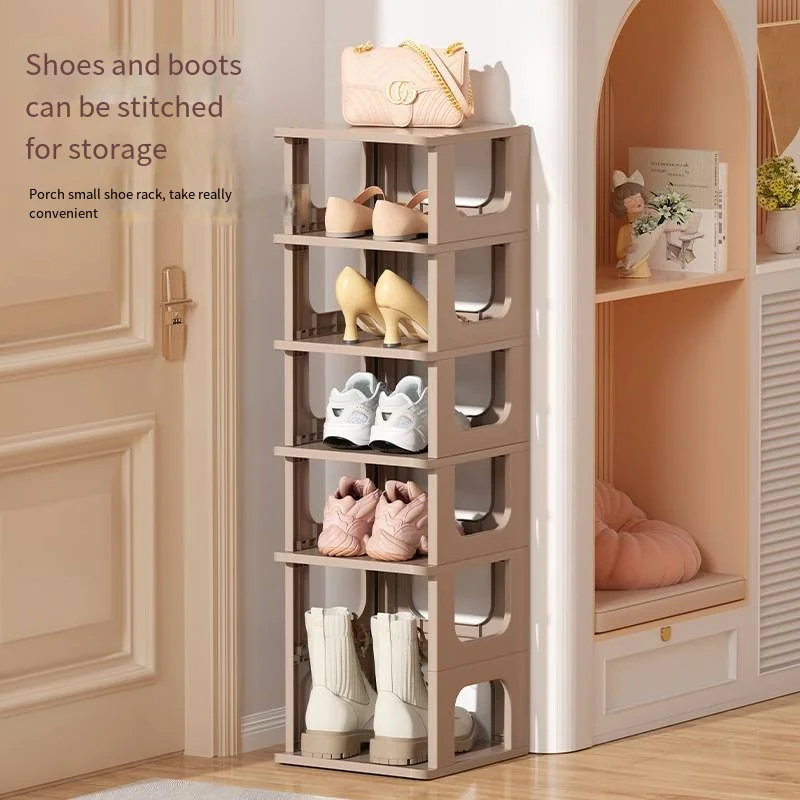 

Simple Household Multilayer Assembly Dustproof Storage Shoe Rack Shoe Box Dormitory Door Space-Saving Plastic Shoe Cabinet Shelf