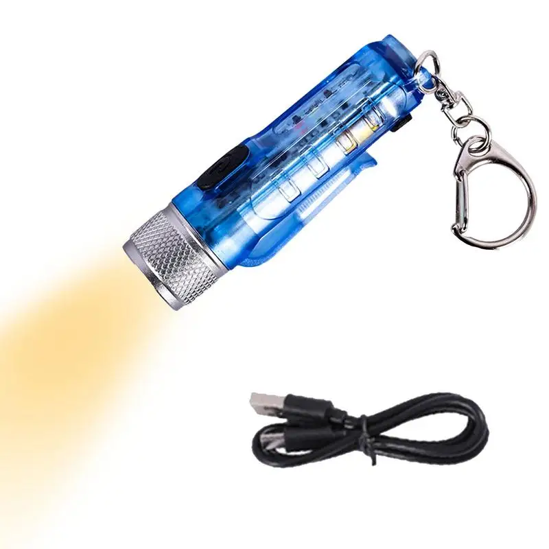 

Mini Flashlight Keychain Flashlights High Lumens Pocket Led Flashlight Long Lasting IP65 Waterproof USB Rechargeable Light For