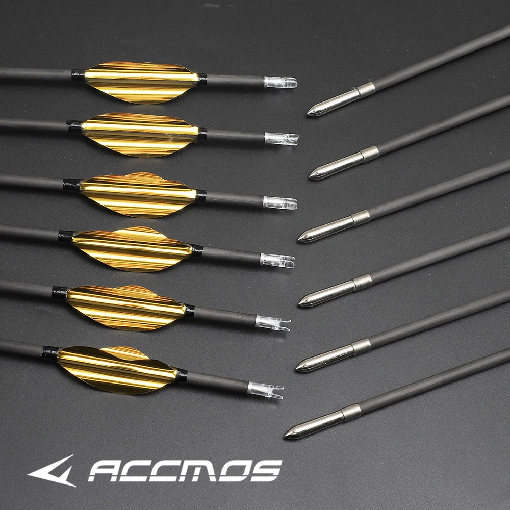 12pcs 3.2mm 40T Carbon arrows Sp350-1000 straightness 0.009" with Metal Spin feathers for Recurve/Compound bow hunting shooting 
12pcs 3.2mm 40T Carbon arrows Sp350-1000 straightness 0.009" with Metal Spin feathers for Recurve/Compound bow hunting shooting