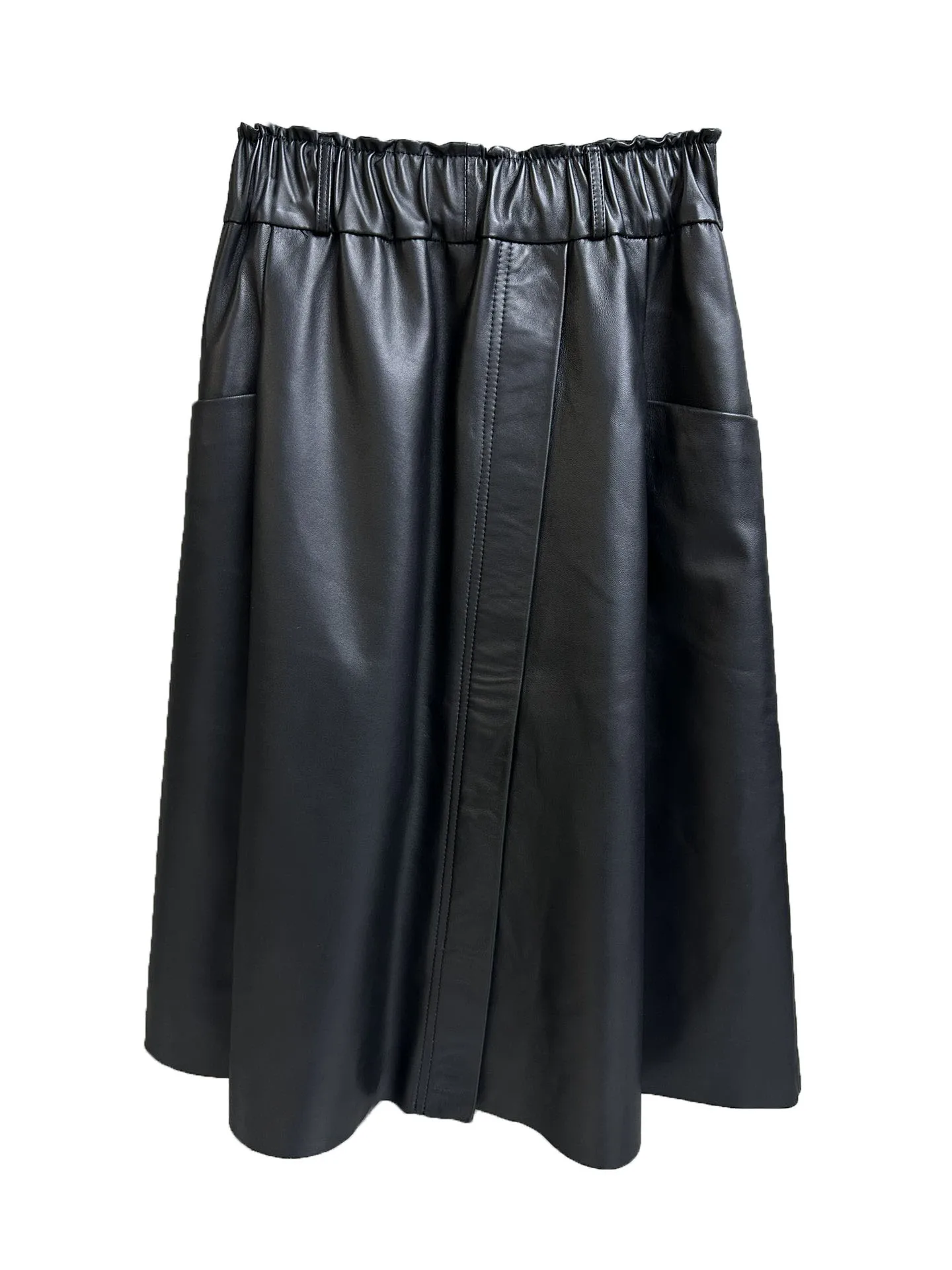 

Half skirt with pockets on both sides of the design of high-waisted A-line version of the casual fashion 2024 summer new 1030