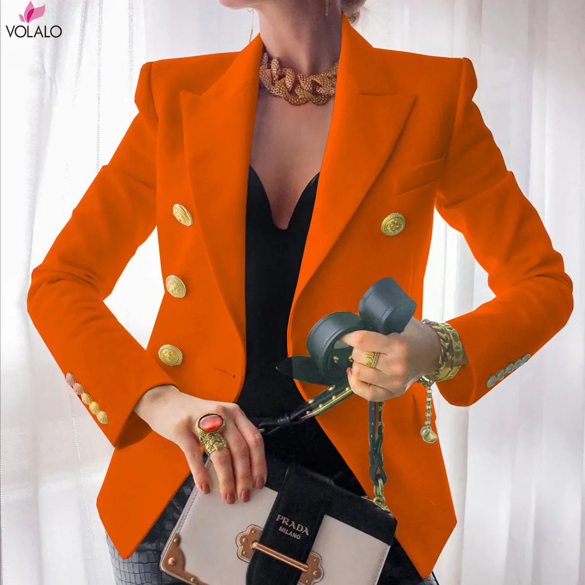 VOLALO Slim Autumn Notched Jacket White Black Fashion Women Elegant Fit Long Sleeve Work Blazer Solid Office Lady Coat Blazers
VOLALO Slim Autumn Notched Jacket White Black Fashion Women Elegant Fit Long Sleeve Work Blazer Solid Office Lady Coat Blazers