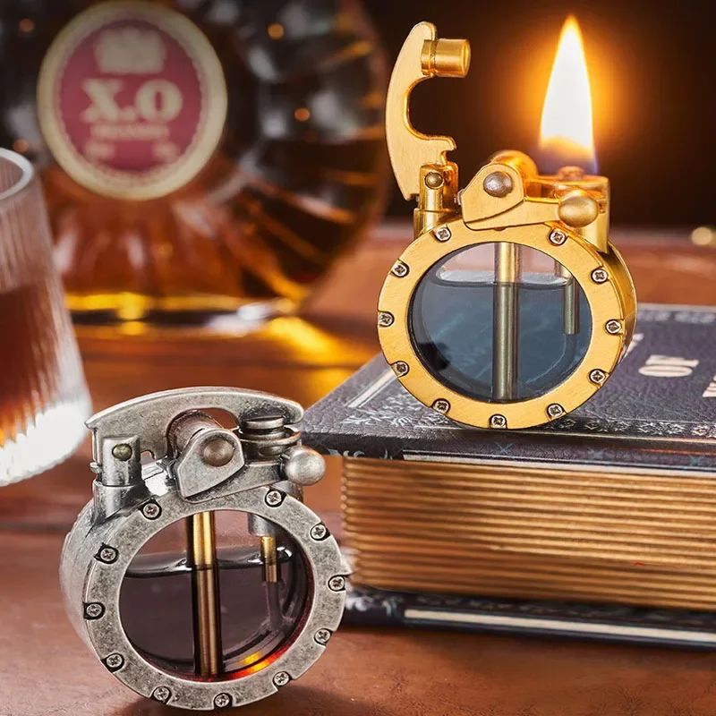 Retro Metal Rocker Arm Kerosene Lighter Round Shape Retro Large Capacity Tank Oil Lighter Smoking Accessories
Retro Metal Rocker Arm Kerosene Lighter Round Shape Retro Large Capacity Tank Oil Lighter Smoking Accessories