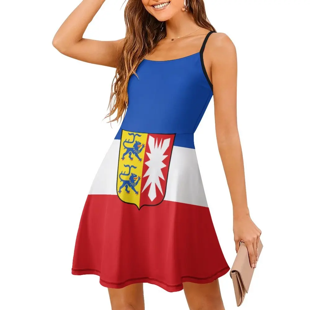 

Sexy Woman's Dress Suspender Dress Flag of Schleswig Holstein (state) Women's Sling Dress Casual Graphic Parties Humor Graphic