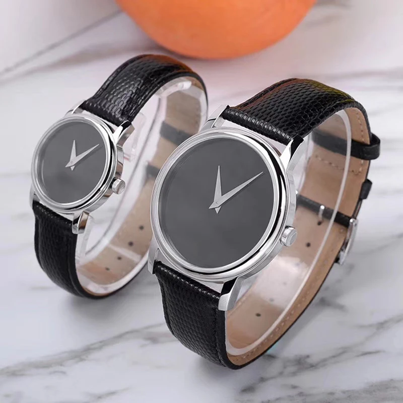 

Brand Wrist Watches Classic Men Women Couples Lovers 38mm 28mm Stainless Steel Case Leather Strap Quartz Clock M8