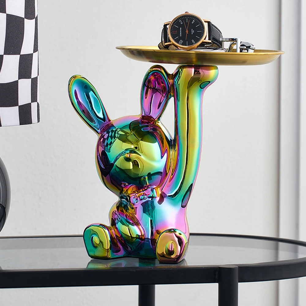 Rabbit Tray Statue Interior Sculptures & Figurines Modern Living Room Decoration Home Item Storage Ceramic Crafts Animal Decor
Rabbit Tray Statue Interior Sculptures & Figurines Modern Living Room Decoration Home Item Storage Ceramic Crafts Animal Decor
