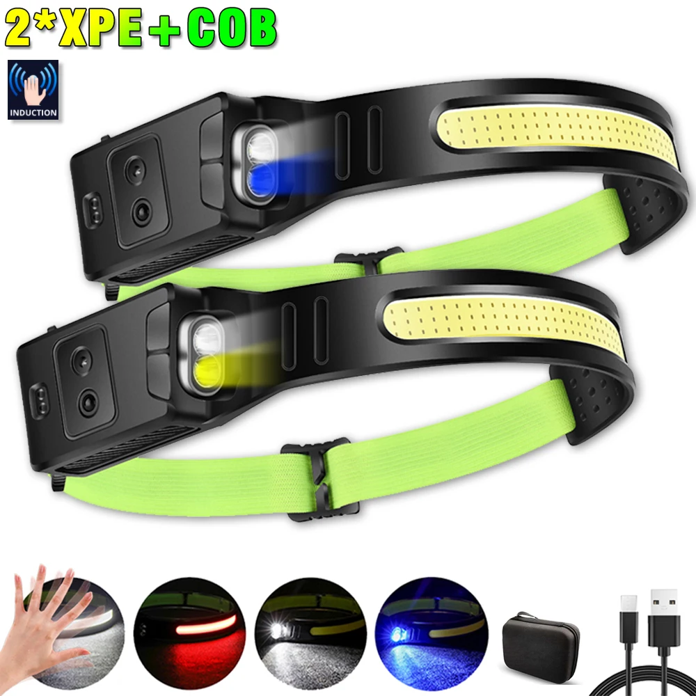 LED Sensor Headlamp Yellow/Blue Light USB Rechargeable Induction Headlight Built-in Battery Outdoor Waterproof Riding Head Torch
LED Sensor Headlamp Yellow/Blue Light USB Rechargeable Induction Headlight Built-in Battery Outdoor Waterproof Riding Head Torch