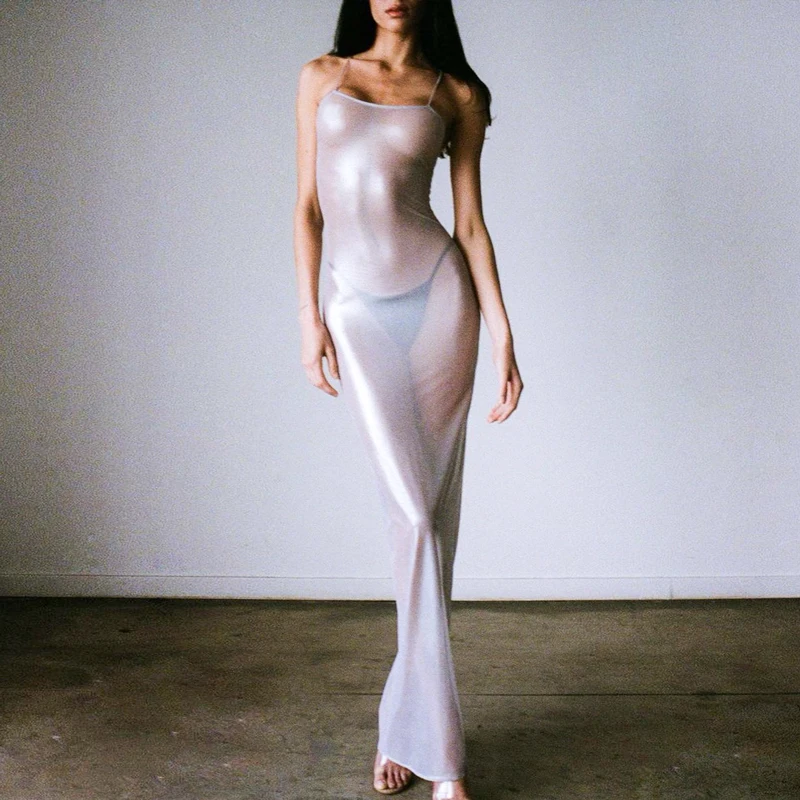 HEZIOWYUN Women Sexy Summer Wet-look See-through Shiny Spaghetti Straps Sleeveless Long Skinny Glitte Straight Party Club Dress
HEZIOWYUN Women Sexy Summer Wet-look See-through Shiny Spaghetti Straps Sleeveless Long Skinny Glitte Straight Party Club Dress