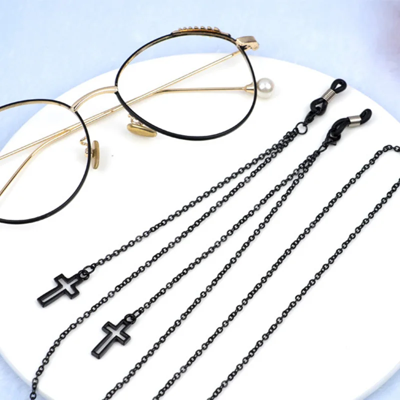 

Fashion Metal Glasses Chains Sunglasses Lanyards Anti-lost Reading Glasses Cords Eyeglasses Strap Cross Pendant Mask Strap
