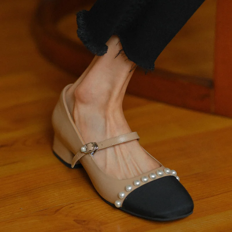 SquareToe Spring Atumn Pears Simple Shoes For Women Cowhide Pumps Women Basic Shoes Low Heels 3cm Classic Simple Mary Jane
SquareToe Spring Atumn Pears Simple Shoes For Women Cowhide Pumps Women Basic Shoes Low Heels 3cm Classic Simple Mary Jane