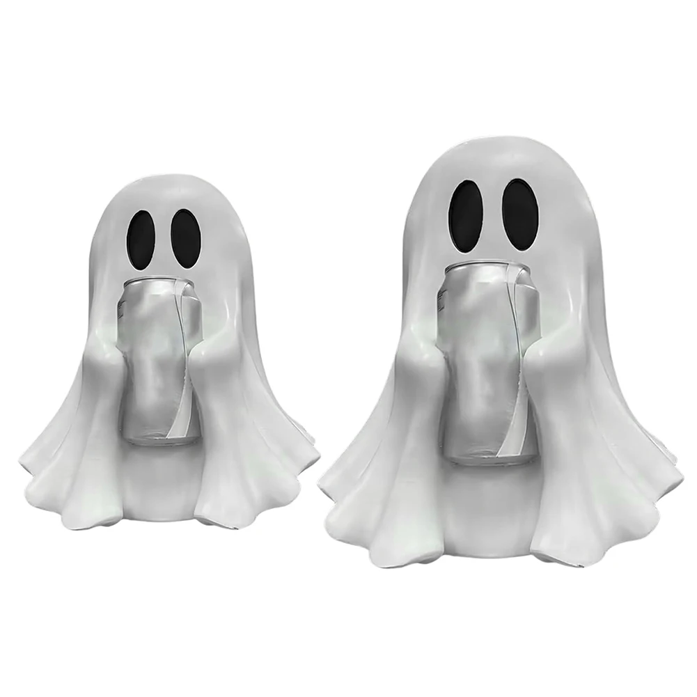 15/20cm Cute Ghost Drink Holder Halloween Ghost Can Holder for Coke Soda Spooky Desktop Resin Ornament for Indoor Bar Home Decor 15/20cm Cute Ghost Drink Holder Halloween Ghost Can Holder for Coke Soda Spooky Desktop Resin Ornament for Indoor Bar Home Decor