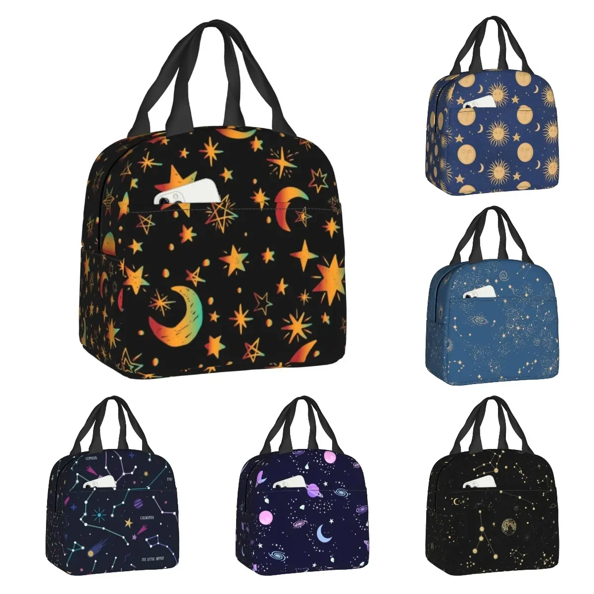 Custom Celestial Moon And Stars Lunch Bag Women Cooler Thermal Insulated Lunch Boxes for Student School
Custom Celestial Moon And Stars Lunch Bag Women Cooler Thermal Insulated Lunch Boxes for Student School