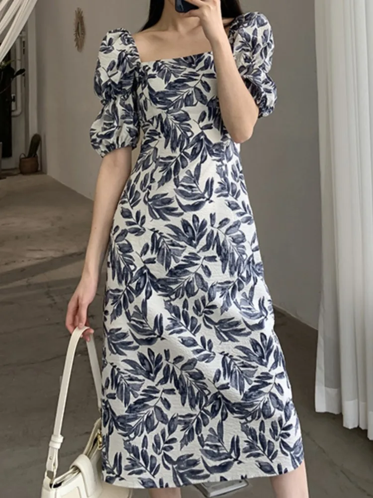 Women's Summer Elegant Floral Print Midi Dress Puff Sleeve Casual Bodycon Slim Party Vestidos Female Fashion Maxi Clothes Robe
Women's Summer Elegant Floral Print Midi Dress Puff Sleeve Casual Bodycon Slim Party Vestidos Female Fashion Maxi Clothes Robe