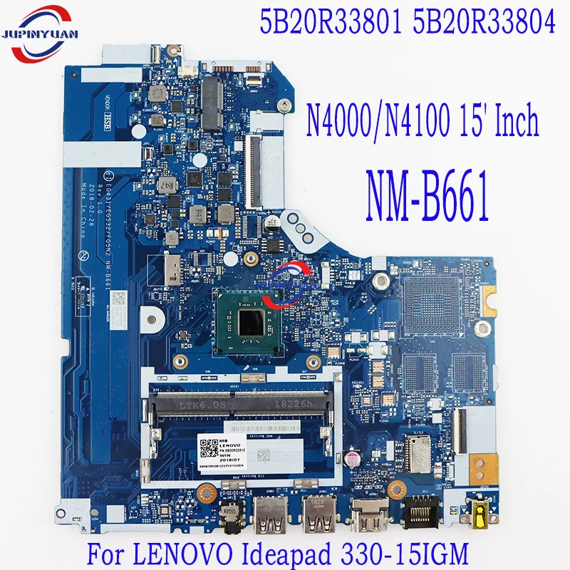 Материнская плата для ноутбука LENOVO Ideapad 330-15IGM N4000/N4100, 15 дюймов, Φ 5B20R33801 5B20R33804 DDR4, материнская плата для ноутбука
Материнская плата для ноутбука LENOVO Ideapad 330-15IGM N4000/N4100, 15 дюймов, Φ 5B20R33801 5B20R33804 DDR4, материнская плата для ноутбука