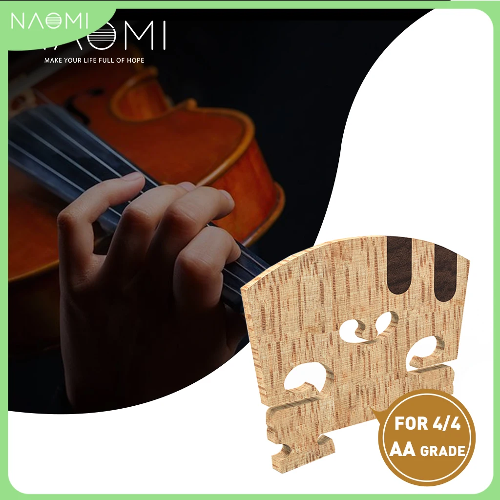 

NAOMI 1PC Master AA Grade Snow Flake Texture Maple Violin Bridge 4/4 Violin Bridge Replacement With E A Ebony Inlay