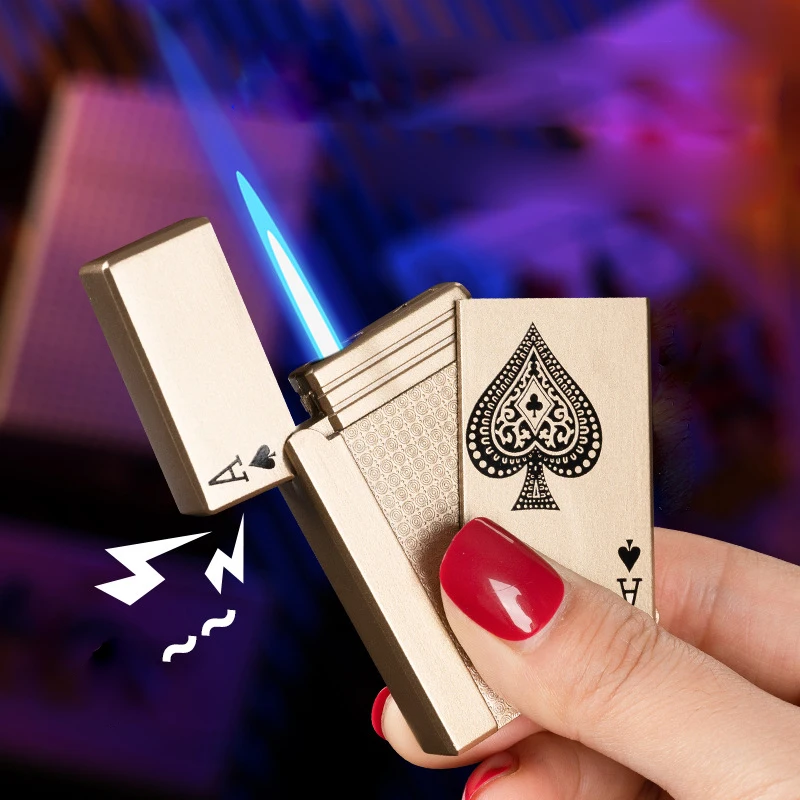 Creative Loud Metal Poker Jet Lighter Gadgets For Men Mini Butane Gas Lighter Windproof Cigarette Lighter Unusual Lighters
Creative Loud Metal Poker Jet Lighter Gadgets For Men Mini Butane Gas Lighter Windproof Cigarette Lighter Unusual Lighters