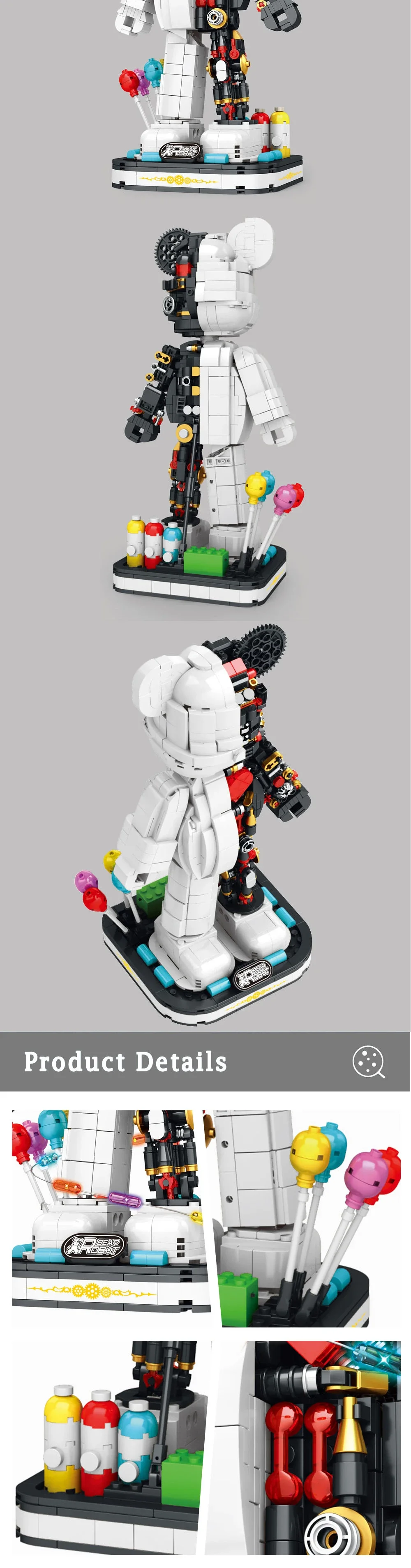 MOC Mechanical Violent Bear Half Robot Bricks Toy 6303 MOC Mechanical Violent Bear Half Robot Bricks Toy 6303