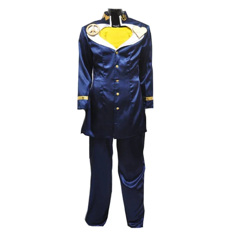 

JoJo's Bizarre Adventure Josuke Higashikata Cosplay Costume Blue Suit Uniform Party Carnival Halloween Costume for Adult 11