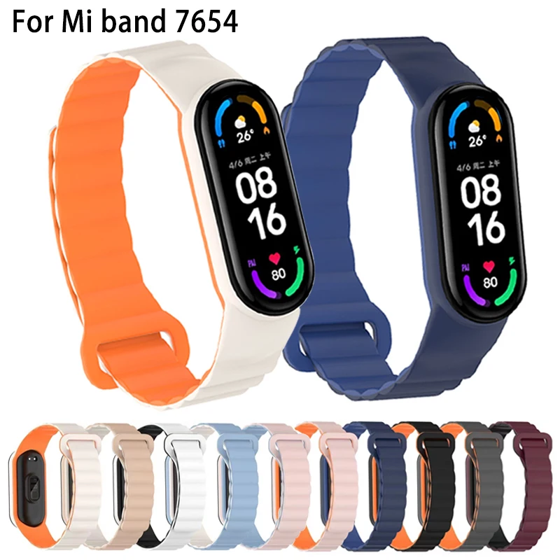 Магнитный силиконовый браслет для Mi Band 7 ремень аксессуары спортивные резиновые умные часы pulseira ремень correa Xiaomi MiBand 6 5 4 ремешок 
Магнитный силиконовый браслет для Mi Band 7 ремень аксессуары спортивные резиновые умные часы pulseira ремень correa Xiaomi MiBand 6 5 4 ремешок