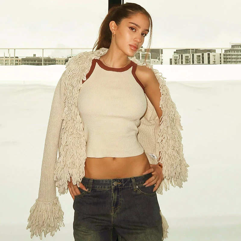 Women Vintage Tassel Knitted Cardigan Tops Coat Elegant Long Sleeve Fur Coolar Casual Sweater Fall Winter Soft Y2K Streetwear
Women Vintage Tassel Knitted Cardigan Tops Coat Elegant Long Sleeve Fur Coolar Casual Sweater Fall Winter Soft Y2K Streetwear