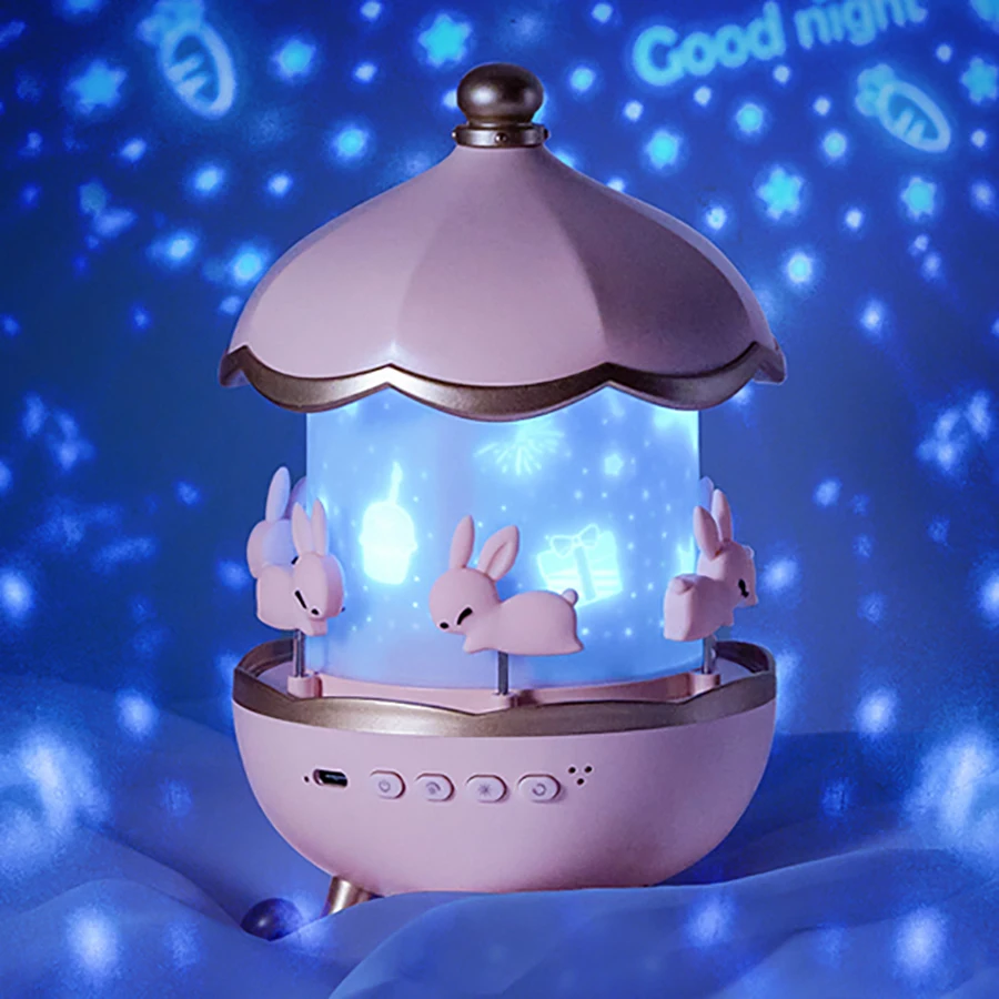 Rotatable Rabbit Night Light Full Star Lamp Gift for Kids Girl Girlfriend Rechargeable Bluetooth Speaker Star Projector Light
Rotatable Rabbit Night Light Full Star Lamp Gift for Kids Girl Girlfriend Rechargeable Bluetooth Speaker Star Projector Light