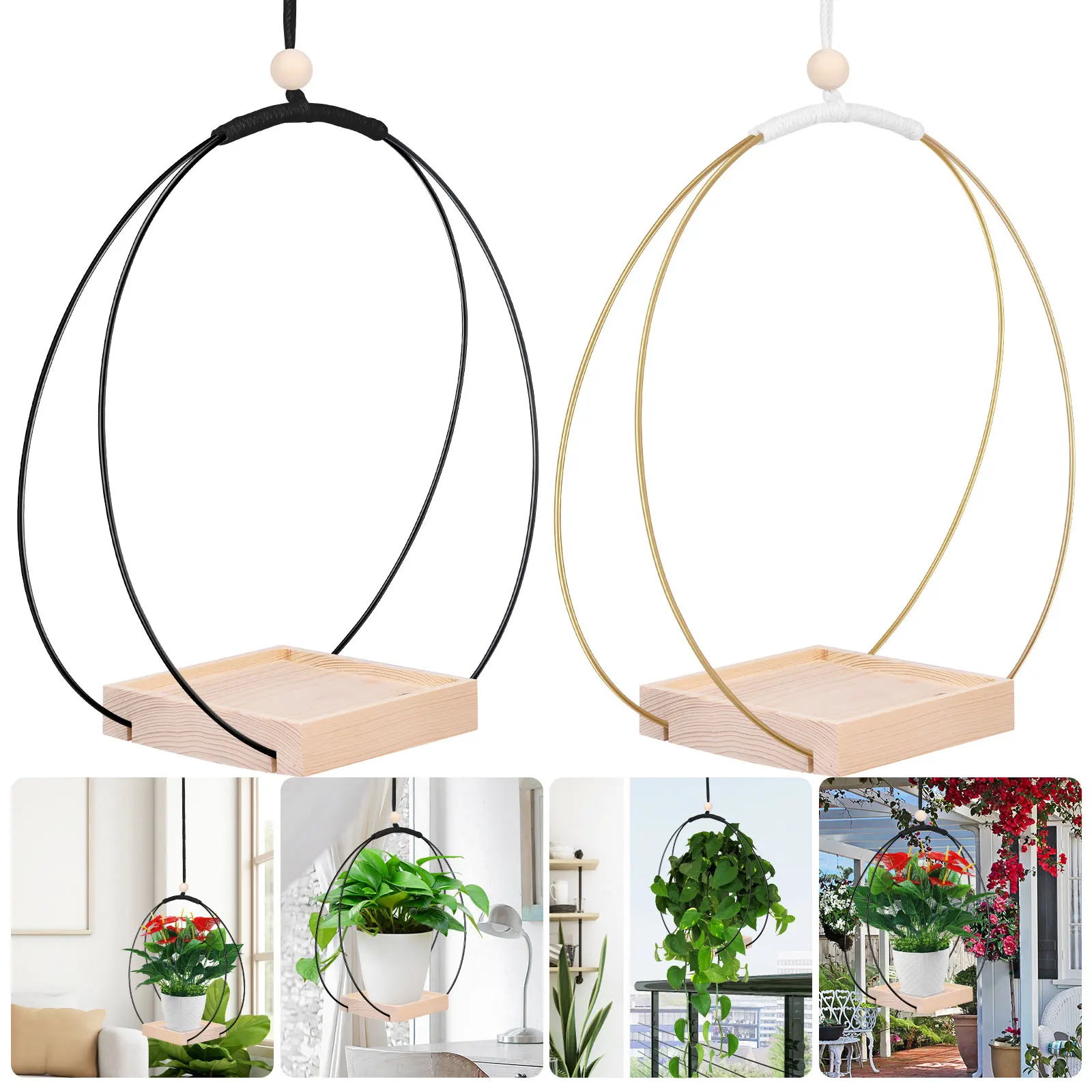 New 2Pcs Hanging Planter Modern Hanging Plant Holders Iron Plant Hangers with Wood Base Hanging Planter Shelves Plant Display
New 2Pcs Hanging Planter Modern Hanging Plant Holders Iron Plant Hangers with Wood Base Hanging Planter Shelves Plant Display