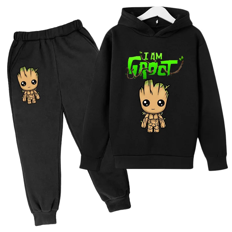 Kawaii Baby Groot Print Hoodie Children's Fashion Street Hoodie+Pants Suit Casual Jogging Sweatshirt I Am Groot Funny Cartoon G
Kawaii Baby Groot Print Hoodie Children's Fashion Street Hoodie+Pants Suit Casual Jogging Sweatshirt I Am Groot Funny Cartoon G