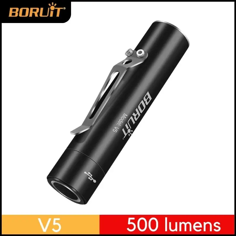 BORUiT V5 500lumens Rechargeable LED Portable Mini Flashlight Super Bright Waterproof UV Work Light Pen Clip Torch Light
BORUiT V5 500lumens Rechargeable LED Portable Mini Flashlight Super Bright Waterproof UV Work Light Pen Clip Torch Light