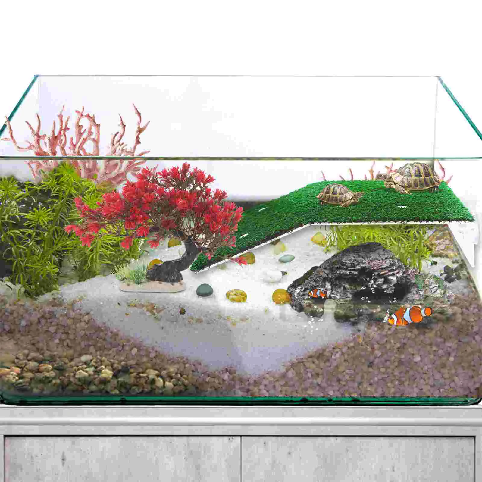 

Fish Tank Landscaping Tree Fake Grass Aquarium Decor Accessories Decorations Large Tall Plants Plastic for
