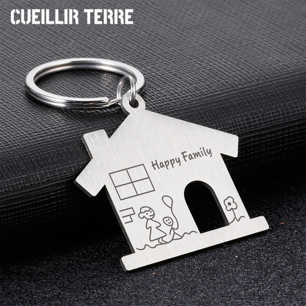 CUEILLIR TERRE Customized Family Name Engraved Keychain Personalized Keyring For Family Original Gift House Key Holder
CUEILLIR TERRE Customized Family Name Engraved Keychain Personalized Keyring For Family Original Gift House Key Holder