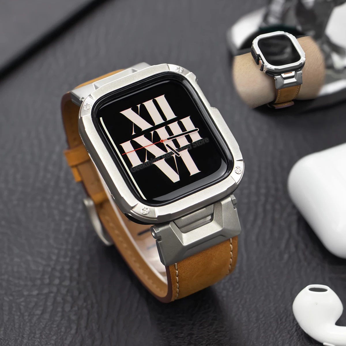 Роскошный кожаный ремешок + искусственная кожа для Apple Watch Ultra 2 49 мм 45 мм 44 мм чехол из ТПУ для iWatch серии 9 se 8 7 4 5 Мужской ремешок на запястье
Роскошный кожаный ремешок + искусственная кожа для Apple Watch Ultra 2 49 мм 45 мм 44 мм чехол из ТПУ для iWatch серии 9 se 8 7 4 5 Мужской ремешок на запястье