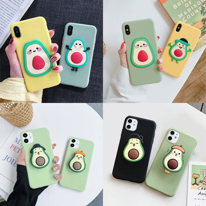 Фото Cute Fruit Avocado Case for Oneplus 9 8 Pro 7T 6 6T 5 5T One Plus Nord N10 N100 3 3T Momordica TPU Soft Phone Cover | Мобильные