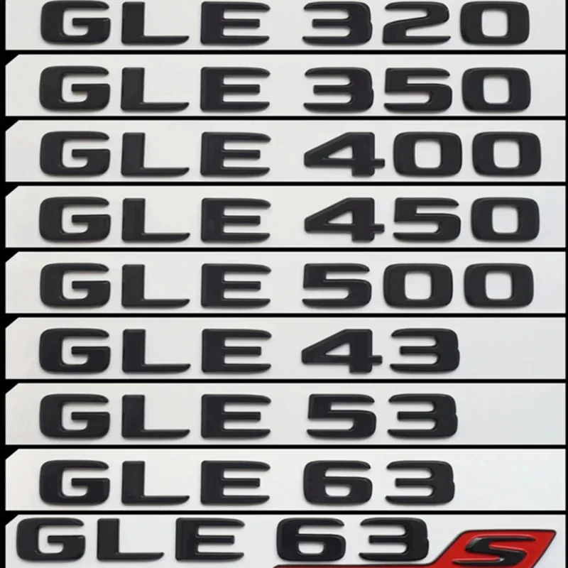 

3d ABS-буквы, значок на заднюю часть автомобиля, наклейка GLE 43 53 63 320 350 400 450 500 эмблема с логотипом для Mercedes AMG W167 W166, аксессуары