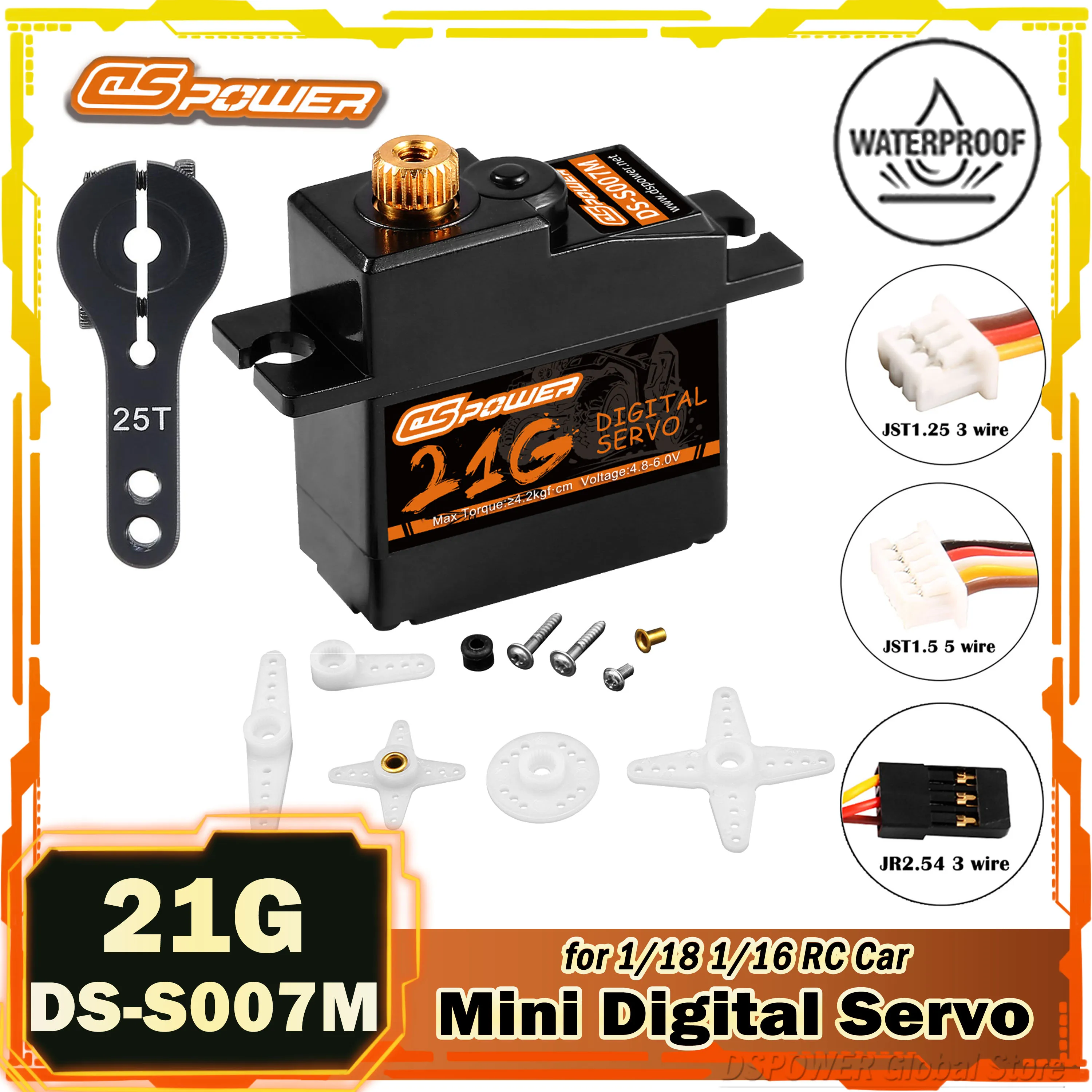 DSPOWER 21g Micro Servo Metal Gear Digital 4.8~6.0V DC for 1/18 1/16 Mini RC Car Trunk WLTOYS 144001 Plane Boat Robot Model Part
DSPOWER 21g Micro Servo Metal Gear Digital 4.8~6.0V DC for 1/18 1/16 Mini RC Car Trunk WLTOYS 144001 Plane Boat Robot Model Part
