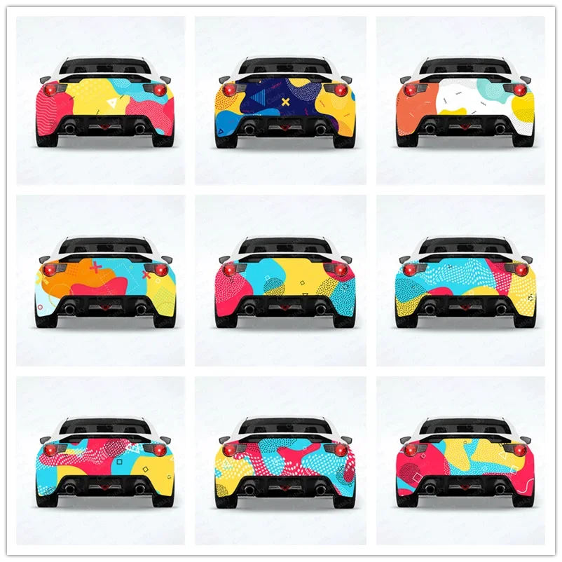 

80s-90s Style Color Splash Car Rear Wrap Car Stickers Car Decal Creative Sticker Cars Body Appearance Modification Stickers