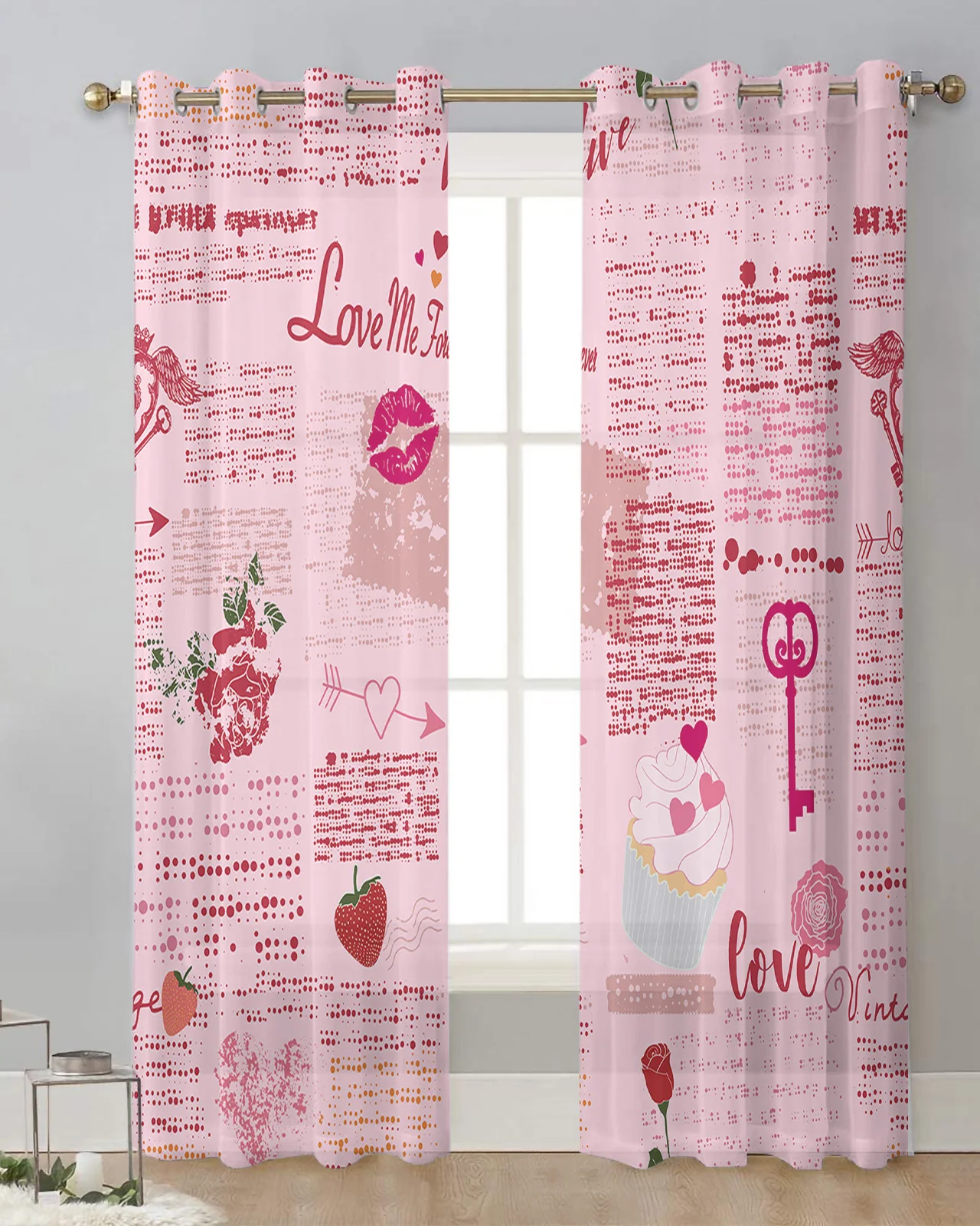 Valentine'S Day Love Red Lips Voile Hanging Curtain Living Room Sheer Curtain Home Decor Chiffon Drapes Gauze Window Panels
Valentine'S Day Love Red Lips Voile Hanging Curtain Living Room Sheer Curtain Home Decor Chiffon Drapes Gauze Window Panels