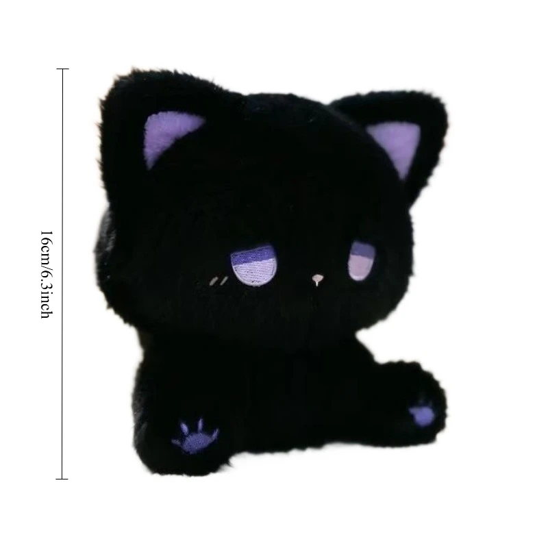 16cm Cute Silly Kitten Doll with High Appearance Plush Toy Cartoon Sitting Posture Doll Black Body with Different Color Eye Gift 16cm Cute Silly Kitten Doll with High Appearance Plush Toy Cartoon Sitting Posture Doll Black Body with Different Color Eye Gift